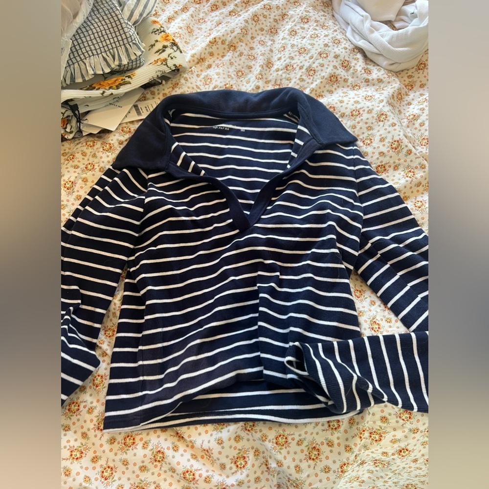 Abercrombie and fitch soft rib crop top - collared